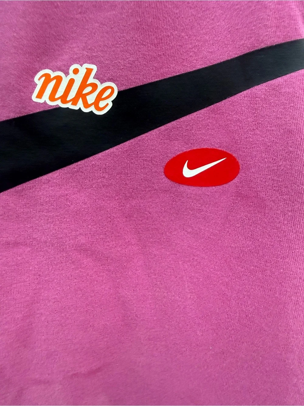 Nike Womens Dri-Fit Graphic Training Tank Top Pink Swoosh JDIY Athletic Logo XS